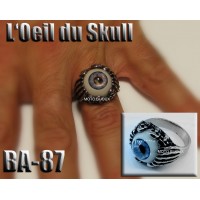 Ba-087, Bague tête de mort L'Oeil du skull acier inoxidable